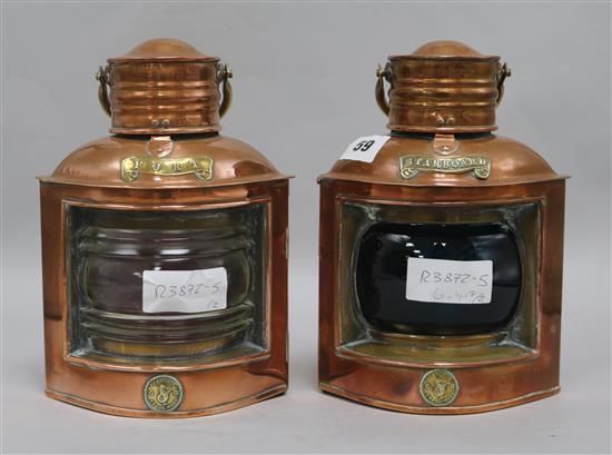A pair of Port and Starboard lanterns